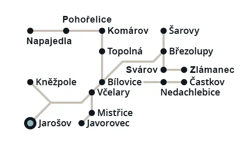 Mapa rozvoz Jarošov